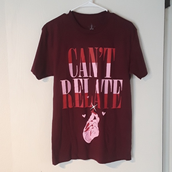Jeffree Star Burgundy Can't relate Tee - Picture 1 of 2